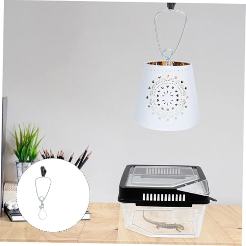 AYNEFY Reptile Lampshade Fixing Clip,Reptile Lampshade Holder Clamp Ceramic Heat Emitter Fixing Clip Reptile Lampshade Hanger Baking Lamp Fixture for Tortoise Lizard