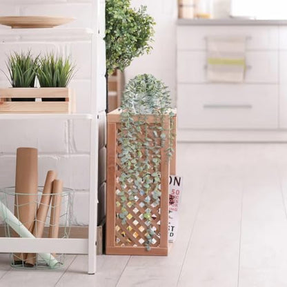 Decorative Hanging Plants for Shelf, Faux Ivy Eucalyptus Vine, Fake Greenery in White Bigger Pot (Light Green, 1PCS) - size: Small