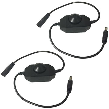 2pcs DC 12V-24V 3A LED Strip Dimmer Switch LED Tape Dimmer Controller PWM Rotary Dimmer 5.5mm x 2.1mm DC Jack for COB LED Strip SMD 5050 3528 2835 5630 LED Ribbon LED String Light, Black - color: Black(2pcs)