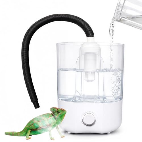 4L Reptile Humidifier Fogger for Reptiles Tank, 1 Gallon Top fill Reptile Mister with Extended Hose, Adjustable Fog Volume, Ideal for Chameleon, Snakes, Tortoises, Amphibians, Terrariums