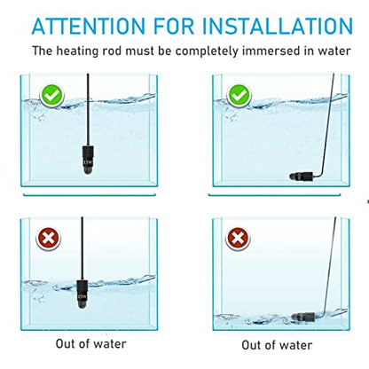 YukiHalu Super Mini Aquarium Heater, 10W 20W 30W Adjustable Fish Tank Heater with External Controller, Overheating Protection, Digital Display, Used for 0.5-3 Gallons(10 watts) - size: 10 Watts