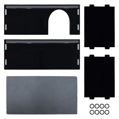 2-in-1 Bearded Dragon Basking Platform with Hideout, Slate Rocks for Reptiles with Black Acrylic Base, Leopard Gecko Hides and Caves, Reptile Tank Accessories for Geckos, Ball Pythons, Tortoise