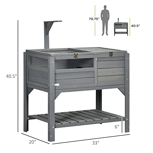 Turtle Habitat Enclosure, Large Wooden Tortoise House for Indoor and Outdoor Use, Reptile Enclosure with Openable Roof & Secure Locking System (Gray+Storage Shelf)