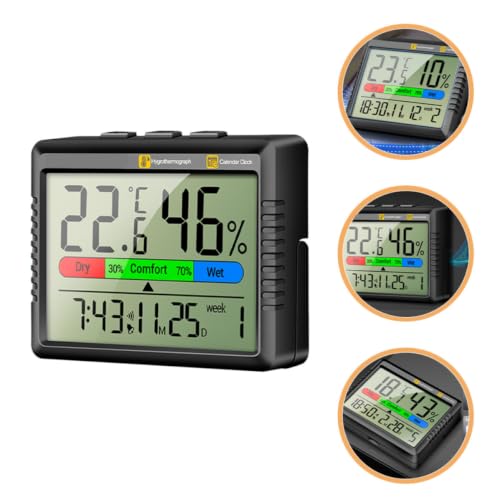 Beaupretty Digital Hygrometer Thermometer with LCD Screen Lightweight Portable Temperature and Humidity Meter for Indoor Use in Fridge or Nursery