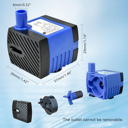 CHANCS AC 110V Water Pump 2.5W 160L/H 42GPH High Lift 1.48ft Small Submersible Pump for humidifiers - color: 2.5w 160l/H