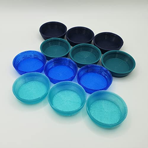 stroodies 0.5oz Crested Gecko Bowls | Multi-Color |12-pack | (Multicolor: Aqua, MidnightBlue, Sapphire, & Teal) - color: Multicolor: Aqua, MidnightBlue, Sapphire, & Teal