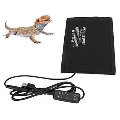 GLOGLOW USB Heating Mat for Turtles Lizards Reptiles Heating Pad, 3 Level Temperature Adjustable USB Mat for Turtles Lizards Small Animals Crawler Temperature Control Equipment (M)