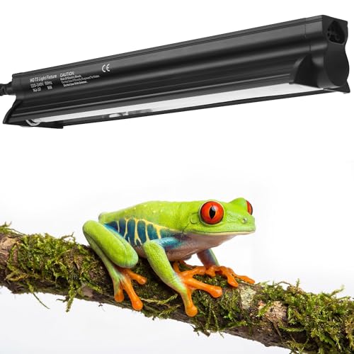 T5 HO UVB Reptile Light Kit, 12.4" Fixture with 8W 5.0 UVB Tube, Suitable for Rainforest Reptiles Including Red-Eyed Tree Frogs - color: 5.0 Rainforest, size: 8W-12.4Inch