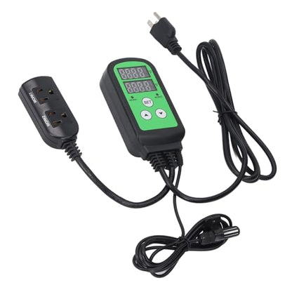 LiebeWH Digital Humidity Controller Dual Stage Pre Wired Humidistat with Double LED Display and 1500W Output for Greenhouse Plant Tent (US Plug)