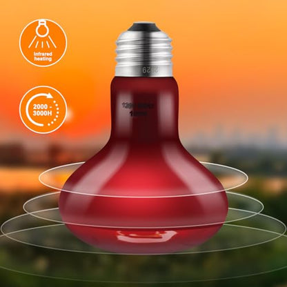 DXOPHIEX 2 Pack 100W Reptile Heat Lamp Bulbs Reptile Heat Bulbs, UVA Basking Bulb and Infrared Light Bulb Combo, Basking Light for Bearded Dragon, Turtles, Snake and Lizard - style: 100W Day & Night Heat Lamp