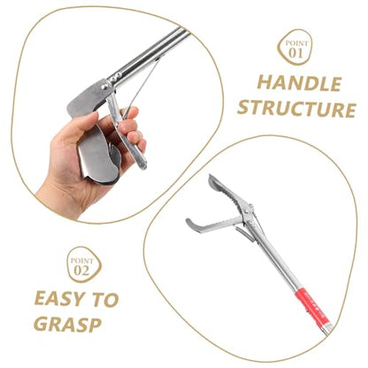 Stainless Steel Snake Tong Grabber with Wide Jaw Versatile Eel Tool for Fishing Garbage Collection Skid Handle for Easy Use Design