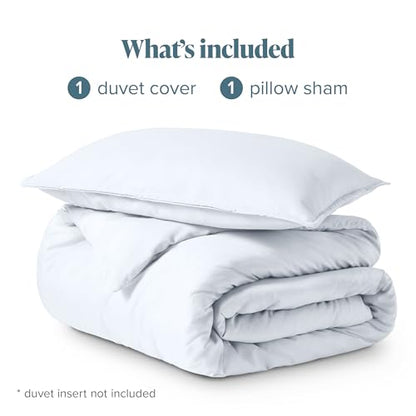 Bare Home Bedding Duvet Cover Extra Long - Premium 1800 Super Soft Collection - Lightweight, Cooling Duvet Cover - Soft Breathable Bedding (Twin/Twin XL, White) - color: 01 - White (No Comforter), size: Twin/Twin XL