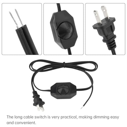 RTNLIT Lamp Dimmer Switch with Cord, 1.4m/4.59 Feet Extension Power Cable for Halogen and Incandescent Bulbs lamp, Compatible with LED dimmable Lights