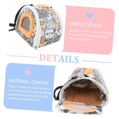Hamster Carrier Bag Portable Travel Pouch for Pets Warm Breathable Design for Hiking Outings Shopping Suitable for Hamsters Mice Hedgehogs Squirrels