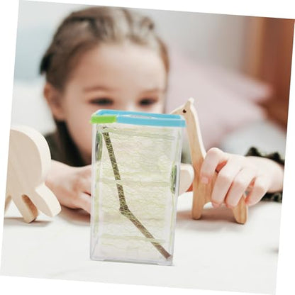 ERINGOGO 1set Transparent Reptile Feeding Box for Stick and Clear Breeding Habitat Optimal Ventilation and Space Educational Terrarium for Observation and Care
