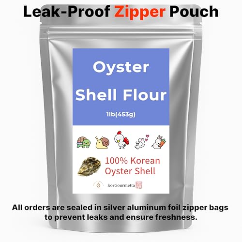| Oyster Shell Flour 1lb – Finely Ground Calcium Material for Chickens, Ducks, Birds, Reptiles, Amphibians, and More – Crushed Oyster Shell Alternative | 굴껍질가루 (1lb)