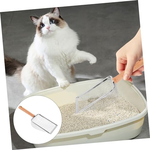 Hemoton Cat Litter Scoop Handle Litter Sifter for Easy Cleaning of Cat Waste Fine Mesh Design for Reptile Terrariums