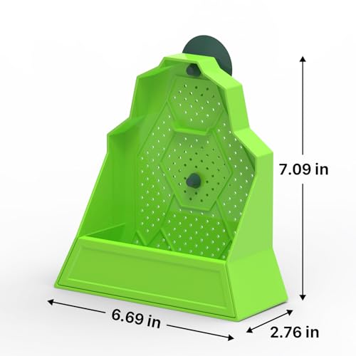 5.5"x2.5"x5.5" Reptile Corner Insect Feeder, Anti-Escape Feeding Bowl with Suction Cup, Space-Saving PVC Worm Dish for Compact Terrariums, Geckos and Frogs - size: Small