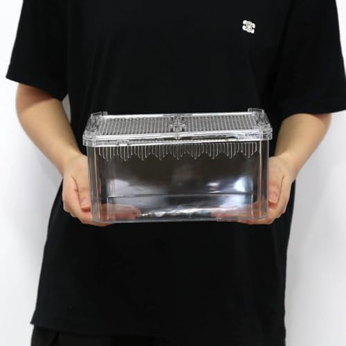 【No Assembly】 Breathable and Secure Reptile Tank with high Transparency - Ideal Container House for Hermit Crab, Tarantula Enclosure, Turtle Tank or Jumping Spider Habitat (M)