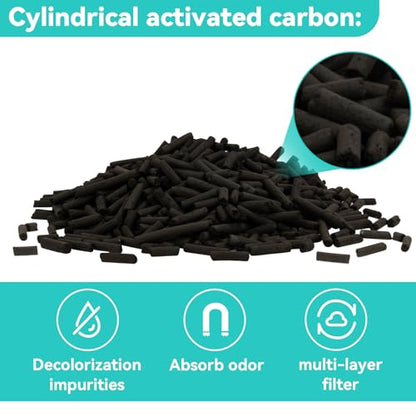 Sukh Activated Carbon Pellets - Activated Charcoal Bulk Carbon for Aquarium Charcoal Pellets for Waterbox Aquariums Pond Fish Tank (1.9, Pounds)