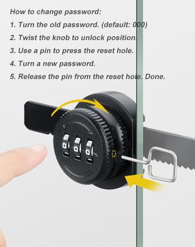 ETEKJOY Keyless Combination Ratchet Lock for Sliding Glass Door Showcase Display Case Cabinet 3-Digital Password (Silver) - color: Silver