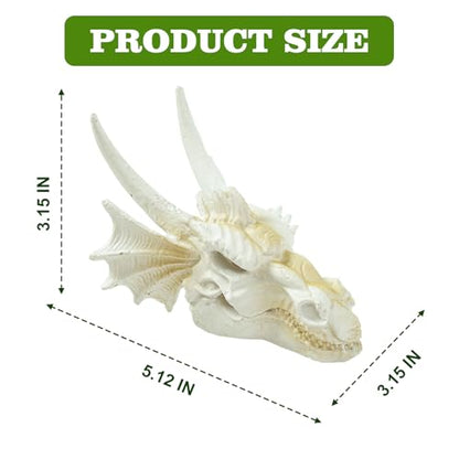 Dragon Skull Ornament for Aquarium Reptile Fish Tank Decorations Mini Betta Fish Tank Decor Accessories