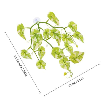 BESPORTBLE Artificial Reptile Plants for Terrarium Decor with Suction Cups, Fake Hanging Vines and Leaves for Turtle Tank Habitat Accessories, Lizard and Amphibian Terrarium Decorations
