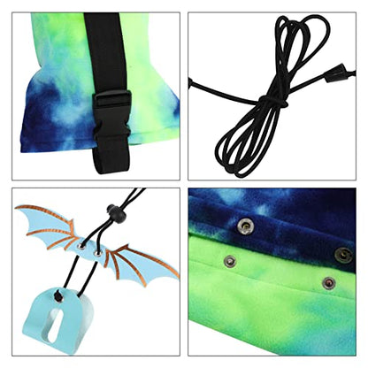 Ipetboom 1Pc Reptile Carrier with Bearded Dragon Leash, Bearded Dragon Carrier Pet Sling Reptile Sleeping Bag for Outdoor Travelling Walking, Blue