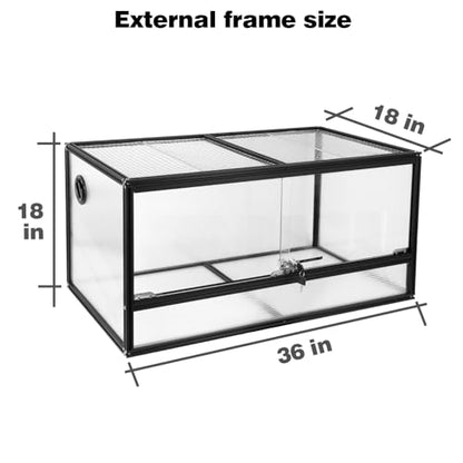 50 Gallon Bearded Dragon Tank, 36x18x18 Reptile Terrarium - size: 36x18x18" (50 Gallon)