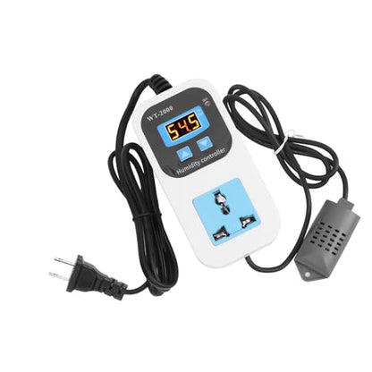 Humidity Controller, Digital Humidity Controller Reptile Mushroom Greenhouse Thermostat Humidifier Dehumidification Switch Socket for Grow Tent Home Brewing Reptile Planting Humidifier (US Plug)