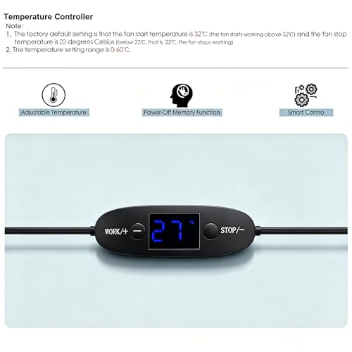 5V USB Digital Temperature Controller Socket, 0-60°C Adjustable Thermostat with Magnetic Probe,2A10W Output for USB Fan,Reptile Tank,Greenhouse,Aquarium &AV Cabinet Temperature Control and Ventilation
