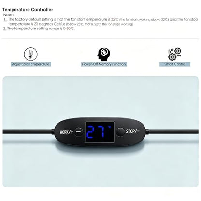 5V USB Digital Temperature Controller Socket, 0-60°C Adjustable Thermostat with Magnetic Probe,2A10W Output for USB Fan,Reptile Tank,Greenhouse,Aquarium &AV Cabinet Temperature Control and Ventilation