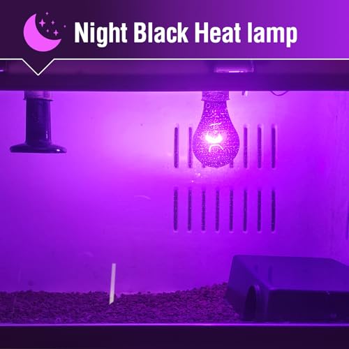 Leoterra Purple Moonlight Night Heat Lamp 2PACK 50W 10-20 Gallons Tank Use Heat Bulb for Lizard Bearded Dragon Leopard Snake Turtle,Easy to Install 2000+ Hours, Fits E26 110v - style: 50w