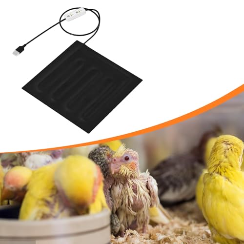 Baoblaze Reptile Heating Pad Terrarium Heating Mat with Temperature Control USB Heat Pad Warming Cushion for Bearded Dragon Bird Snake, 22cmx22cm