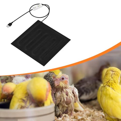 Baoblaze Reptile Heating Pad Terrarium Heating Mat with Temperature Control USB Heat Pad Warming Cushion for Bearded Dragon Bird Snake, 22cmx22cm