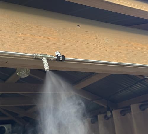 App Controlled High Pressure Misting Mister System Kit 1000 PSI Stainless Steel Tubing DIY Patio Greenhouse (100' w/ 50-006" Nozzles for Most Hot Climates, Stainless Steel) - style: 100' w/ 50- 006" Nozzles For Most Hot Climates