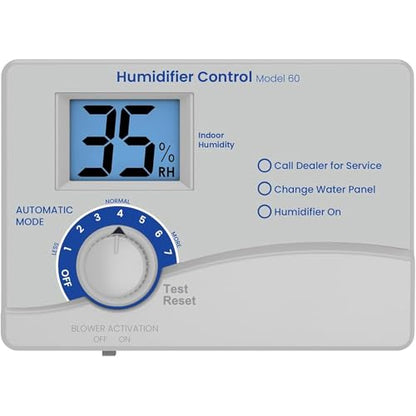 60 Whole House Humidifier Control Humidistat with Outdoor Temperature Sensor, Compatible with 400, 500, 600, 700, Automatic Digital Whole House Humidifiers, 24VAC