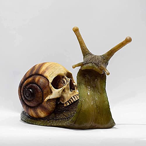 Halloween Skull Snail Resin Sculpture Gothic Home Decor Outdoor Garden Yard Decoration (1)
