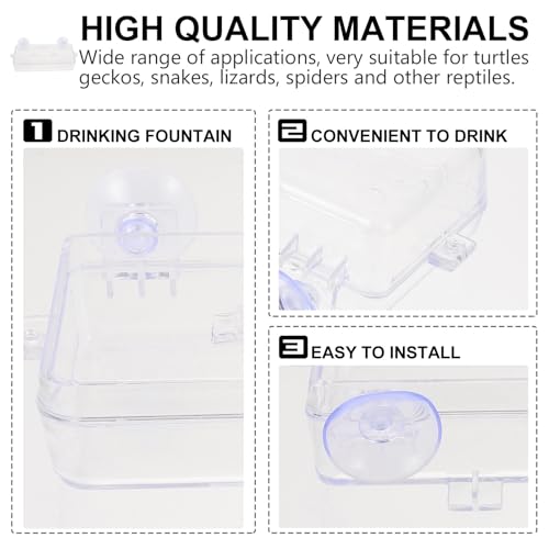 VILLCASE Reptile Feeder Suction Cup Bowl for Food and Water, Escape-Proof Feeding Dish for Geckos and Lizards, Pet Water Basin for Terrariums