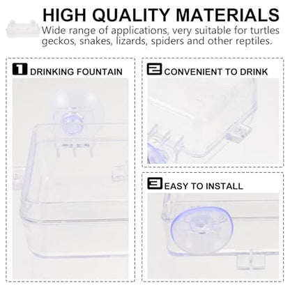 DOITOOL Anti-Escape Reptile Feeding Basin Suction Cup, Lizard and Gecko Food Water Dish, Sturdy Plastic Terrarium Bowl for Reptile Feeding and Water Supply