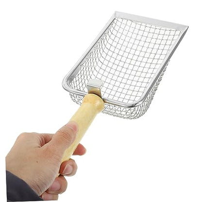 SUPVOX Stainless Steel Reptile Litter Scoop Nonslip Handle Cat Litter Sifter for Turtles Lizards and Pets Easy Waste Cleanup Tool for Reptile Terrariums