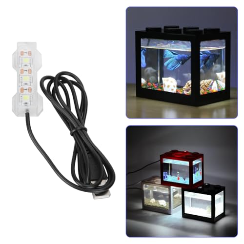 LED Aquarium Light, Submersible Fish Tank Lighting bar Stick USB Underwater Ultra Bright Beads Full Spectrum Hidden Small Lamp for Decorations Desktop Daily Freshwater Plants Indoor Water Garden