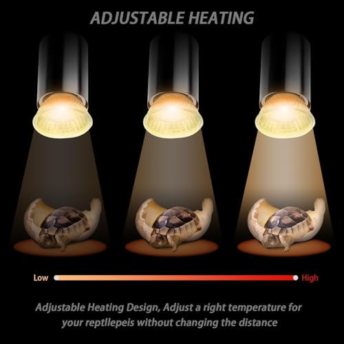 Turtle Heat Bulb 75W UVA Bulbs, 4-Pack Fit E26 Reptile Lamp, Light Turtle Heat Lamp for Reptiles and Amphibian Tanks, Terrariums and Cages, Works with Various Lamp Fixtures