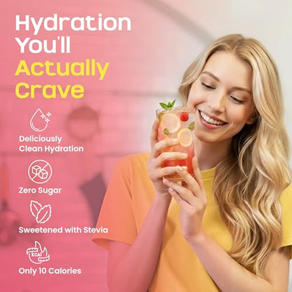 2400 MG Electrolyte Powder – Zero Sugar Keto Electrolytes for Hydration & Fasting Support – with Magnesium, Potassium, Coconut Water, & Himalayan Salt – Raspberry Lemonade Lyte Up – 30 Servings