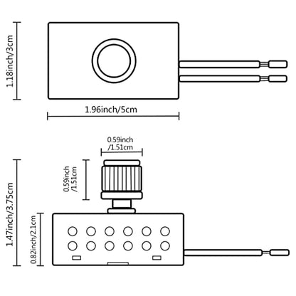 Zing Ear ZE-03A Dimmer Switch 120VAC 240VAC 300W MAX Repair Tools Replacement Full Range Inline Table Lamps Floor Lights Dimmable LED Plastic Outer Shell Brass Easy to Install - size: Plastic shell