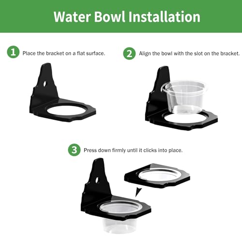 Reptile Feeding Ledge with 6 Cups, Suction Cup Food & Water Bowl for Geckos, Frogs, Chameleons – Easy-Clean Dish for Terrarium & Small Pets