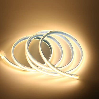 3 Meter LED Strip Lights with US Plug 110v 9.84 Foot Waterproof LED Rope Light Flexible Dimmable COB LED Strip with Plug-in for Kitchen and Bathroom (Warm White, 9.84ft) - color: Warm White 3000K, size: 9.84ft