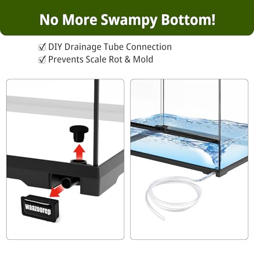 17 Gallon Reptile Glass Tank 20"x14"x14" with Drainage Hole - Pre-Assembled Reptile Cage Enclosure for Turtle,Tortoise,Hermit Crab,Bearded Dragon,Gecko,Lizard,Snake,Spider,Fish,Tarantula - size: 20*14*14inch with drainage hole