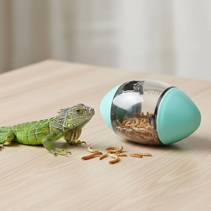 Bearded Dragon Toys Interactive Lizard Feeder Toys Rugby Shape Gecko Feeder Ball for Bearded Dragon Enrichment Gecko Small Animals Enrichment Accessories