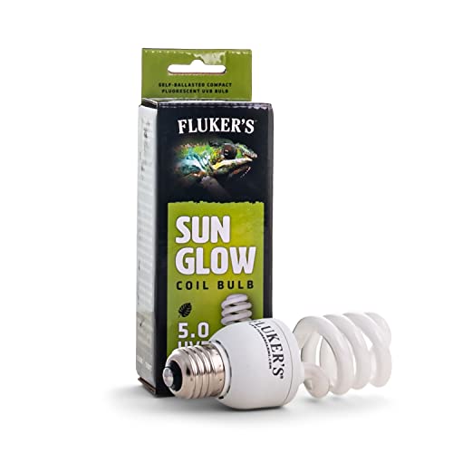 Fluker’s Sun Glow 5.0 UVB Fluorescent Coil Bulb for Tropical Reptiles, Reptile Heat Light Stimulates Natural Synthesis of Vitamin D in Captive Reptiles, 13 Watt - size: 13 Watts